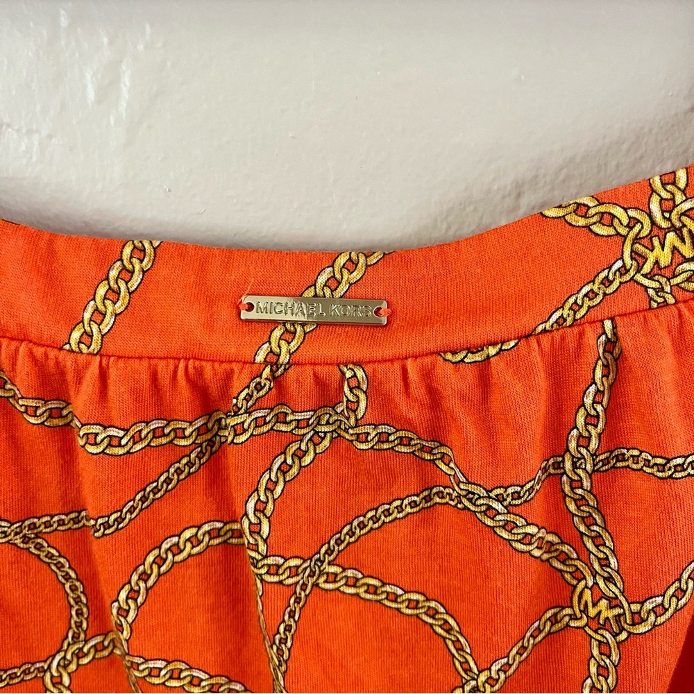Michael Kors Square Neck Zinnia Chain Print Top Size L - Picture 4 of 8